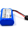 Close-up of 2-Pack 7.4V 1500mAh Li-Ion RC Car Battery Replacement With SM-3P Plug And USB Charging Cable For Huina 1575 And DEERC D60