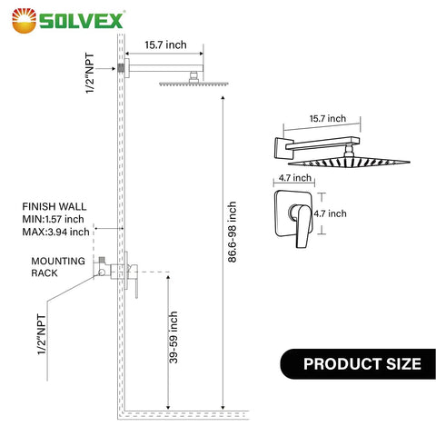 Heavy Duty Eight Inch Rain Shower Head And Matte Black Faucet Set Crafted From Solid Brass And Tough 304 Stainless Steel For A Smooth Non Clog Bathroom Setup That Runs Clean And Looks Fresh Every Day