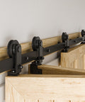 72 Inch Bi Fold Barn Door Hardware Kit For Four Doors With Top Mount Hangers Space Saving Sliding Track System For 68 Inch Openings