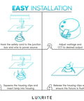 Easy installation guide for 4 Inch LED Recessed Canless Downlight With J Box, Easy Install, 9W, 12W, 15W Options, 3000K Soft White, 4000K Cool White