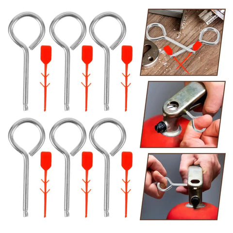 Premium Fire Extinguisher Pin Set With Red Tamper Seals For Home And Office Vehicle Safety Locks with tools and seals.