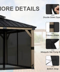 Gazebo Mosquito Netting Replacement Kit With 4 Panel Mesh Walls And Double Zippers For Outdoor Patios installed on frame