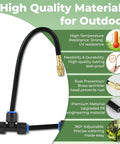 130 Ft Drip Irrigation Kit For Garden With 20 Adjustable Sprayers And One Quarter Inch Tubing showing high-quality materials