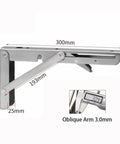 12 Inch Folding Shelf Brackets For Durable Stainless Steel Collapsible Shelves Heavy Duty Support with measurements