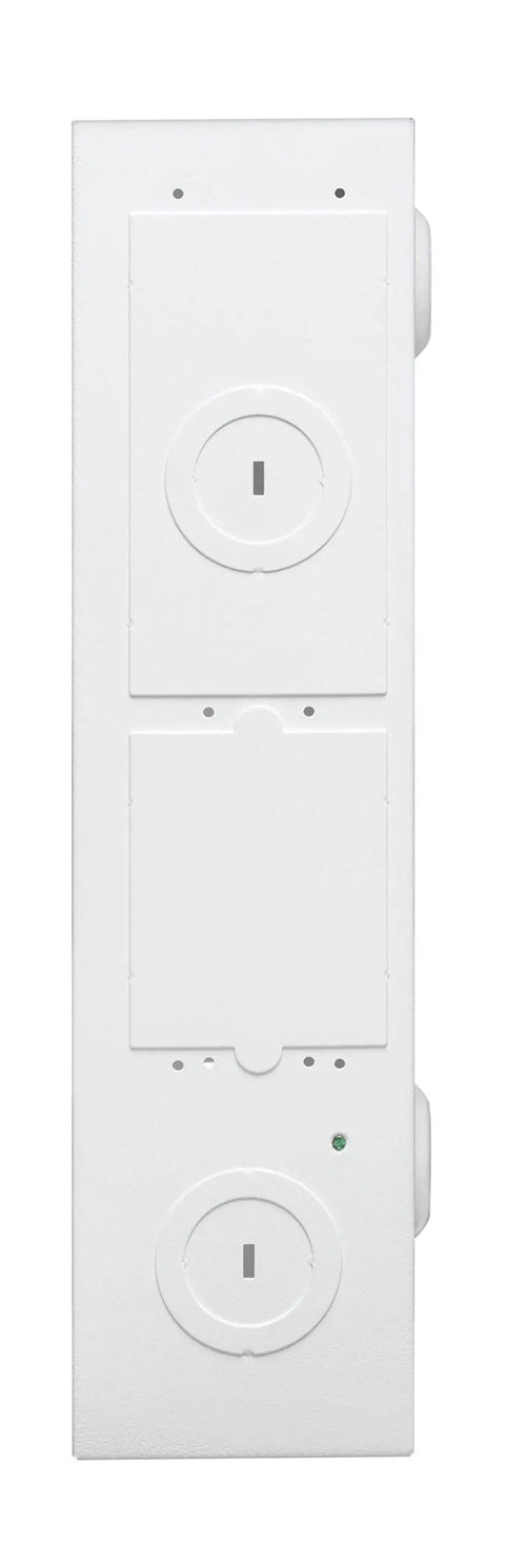 Front view of the Structured Media Enclosure With Cover, 28 Inch White Rack-Ready Cabinet For Network Gear, 47605-28W.