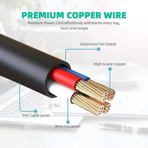 Premium Copper Wire of 18V AC DC Wall Adapter For Rotary Craft Tools with PVC Jacket, insulation, and high grade copper for durability.