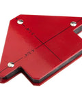 Small Magnetic Welding Jig With Center Hole Red That Lifts Up To 25 Pounds, Includes 45 Degree, 90 Degree And 135 Degree Angles