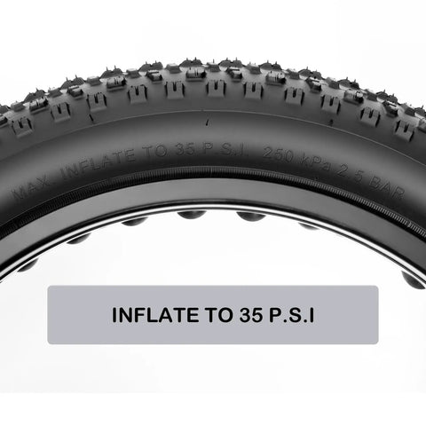 20x3.0 Inch Foldable Fat Bike Tire Replacement For E Bike And MTB On Road And Off Road With Aggressive Tread 35 PSI