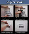 Installation steps for Super Heavy Duty Aluminum Louvered Access Panel Double Door Inspection Hatch For Ceilings Drywall Cabinets.