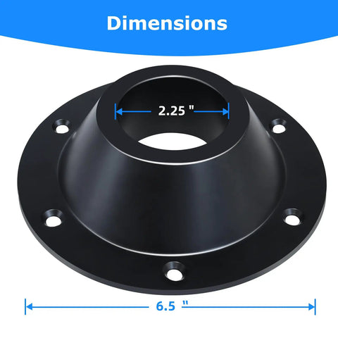 Top Notch Aluminum Rv Table Base Mount For Camper Pedestal Legs With Heavy Duty Rust Resistant Design Measuring 6 5 Inch Outer Diameter and 2 25 Inch Center Hole