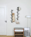 2 Pack Dope Wall Mounted Coat Rack with Rotating Hook Branches holding coat, hat, and bag, space-saving storage in living room