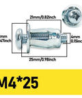 Heavy Duty Hollow Wall Anchors Set With Expansion Screws Nuts M4 M5 M6 200 Piece DIY Friendly Rivet Nut Kit For Drywall And Masonry M4*25 metal anchor