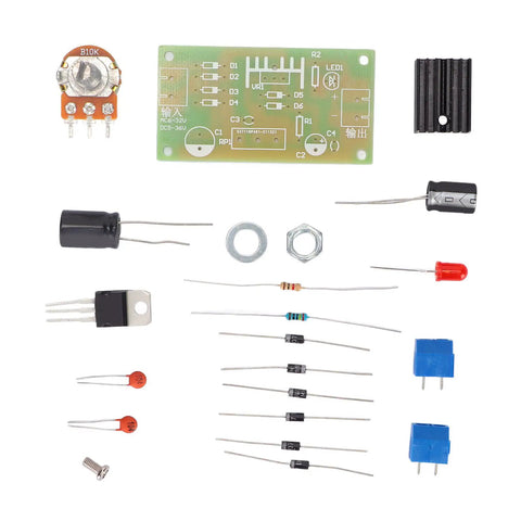 Built Tough Lm317 Adjustable Regulated Power Supply Kit With Ac Dc Input And 2200Uf Filter Cap In Rugged Abs Box components layout.