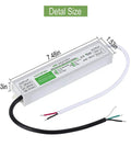 Six Pack 60W Waterproof LED Driver Power Supply IP67 100-260V AC To 12V DC Low Voltage Converter dimensions