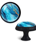 Straight Up Fresh Turquoise Marble Print Crystal Cabinet Knobs And Mushroom Drawer Pulls For Dressers Kitchen Bathrooms Clean Vibe Game Changer Home Decor With Screws One Pack