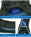 5L Quick Dry Nylon Mesh Hydration Backpack With Multi Pocket Design showing water reservoir and hose detail.