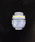 Solid Grip Eight Piece 1 Inch PVC Liquidtight Straight Conduit Fittings For Flexible Electrical Wiring With Steel Locknuts And Tight Seal Gaskets, grey connector.