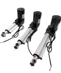 Set of three Beefy 24V DC Linear Actuator Heavy Duty 6000N For Sofa Recliner Lift Controller, silver and black, wires attached