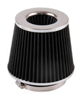 Universal Clamp On Air Intake Filter Kit For Cars And Motorcycles With Three Size Adapters 3In 3Point5In 4In High Performance Washable Replacement Filter To Boost Horsepower And Snap The Throttle Black