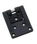Zinc Alloy Black External T Shaped Corner Rotary Distribution Box Cabinet Door Hinge 1 Piece, heavy duty metal hinge with black finish.