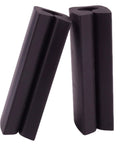 Built Tough Outboard Motor Trailering Stop Locks With Hydraulic Steering Stabilizers Keeps Engine From Swinging During Towing Compatible With Yamaha Mercury Evinrude Johnson Suzuki Honda And More Rubber Black, two black rubber locks leaning against each other
