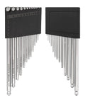 Ball End Hex Key Set, 13-Piece For Off-Center Access With Chamfered Ends To Cut Wear, includes 0.050 in to 3/8 in sizes