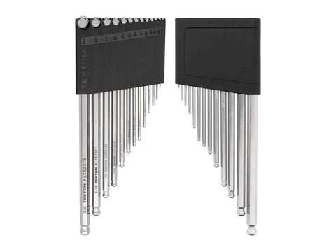 Ball End Hex Key Set, 13-Piece For Off-Center Access With Chamfered Ends To Cut Wear, includes 0.050 in to 3/8 in sizes