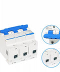 No Nonsense Heavy Duty Miniature Circuit Breaker With Rock Solid Electrical Panel Safety Gear For Backyard Sheds And Commercial Projects With Hella Reliable Operation 1 2 3 4 Pole 80A 100A 125A Rated, three-pole design, DIN rail mount, white and blue features.