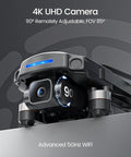 HS360S Foldable GPS Drone With 4K UHD Camera For Adults And Newbies, Ultra Lightweight, showing 90° adjustable lens close-up