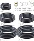 Gas Line Hose Kit With Five Size Set And Forty Clamps No Fuss Tough As Nails NBR Fuel Tubing demo with clamps