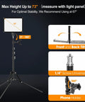 LED Video Light Kit With Phone Holder And Barndoor, 73 inch tall tripod with adjustable light panel and phone holder