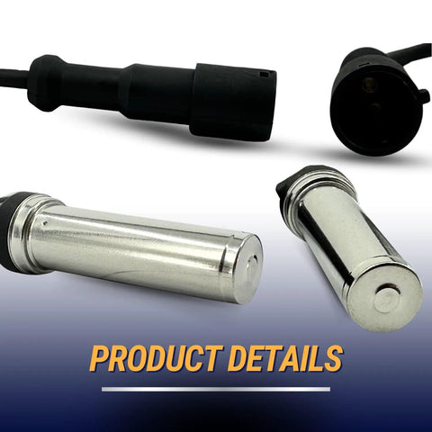 Top Shelf Heavy Duty Abs Wheel Speed Sensor With 5.6 Feet Straight Cable For Freightliner And Meritor Wabco Heavy Trucks close-up view of sensor and cable connectors.