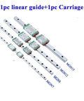 Premium MGN9H Linear Guide Rail Slide Block With Precision Miniature Motion System In 40 To 550mm Sizes For High Performance CNC and DIY Projects That Rock. Image shows multiple rail sizes with carriages.