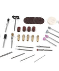 All-Purpose Electric Rotary Tool Kit for Polishing and Grinding, 34-Piece Set with brushes and grinding heads displayed on a white background