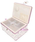 Open Grab And Go Removable Tray Sewing Basket With Handles For Quilting And Crafts, Vintage Style Needle And Thread Organizer
