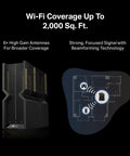 Tri Band WiFi 7 Router With Archer BE550 Core, 6 Stream Speed, Full 2 5G Ports, Six Antennas Coverage Up To 2000 Sq Ft