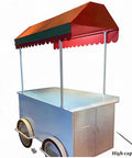 Hustle Made Easy With This Heavy Duty Outdoor Vending Cart, weatherproof canopy, spacious prep counter, and smooth ride wheels.