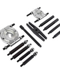 Beefy 12 Piece Bearing Puller Set With 5 Ton Capacity And 2 Inch And 3 Inch Jaws Wheel Hub Axle Puller Kit components displayed
