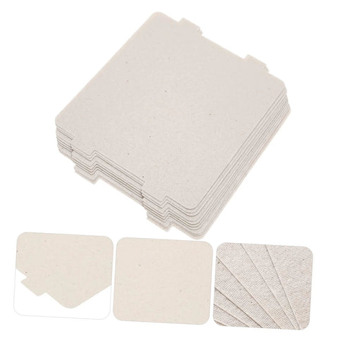 10-Piece Microwave Waveguide Cover Kit With Heat Insulation Mica Sheets for Microwave Ovens, showing stacked sheets and texture close-up