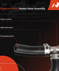2-Piece Inlet And Outlet HVAC Heater Hose Line Assembly With Clamps For Chevrolet Traverse 2009-2017, GMC Acadia 2007-2017, Buick Enclave 2008-2017, highlighting material and leakproof features