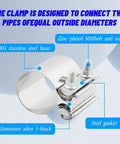 2.25 Inch Stainless Steel Exhaust Clamp Band For Butt Joint Pipes Universal Car Exhaust Clamp Replacement No Fuss Heavy Duty 304