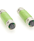 Profinet M12 D Code Inline Coupler 4 Pin Female To Female Shielded Cat5e Ethernet IP67 Rugged Gear for EtherNet IP EtherCAT Modbus TCP Two Pack