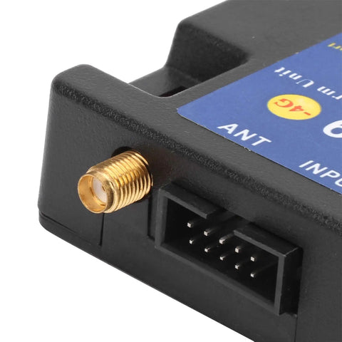 Close-up view of the antenna connector on the Straightforward Plug In Setup For Eight Channel Alert Module.