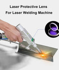 Universal 20mm Laser Protective Lens 3mm Thick for 1000 to 3000 Watt Handheld Laser Welding Machines 1064nm shown in use