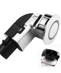 PDC Parking Ultrasonic Sensor Replacement Kit for Lexus GS300 GS350 GS430 GS450H IS250 IS350 2006 2007 Direct Fit Includes 2 Sensors Plug And Play Interchange 89341 50011 8934150011 silver parking sensor with black connector