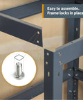 Heavy Duty Router Table Workbench Built Tough As Nails With 400 Pound Load Capacity And Adjustable Leveling Feet, close-up of assembly frame and locking screw.