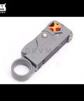 Universal Coax Cable Stripper Tool For RG6 RG8 RG58 RG59 RG8X LMR200 LMR240 And Similar Coax Cables, shown with adjustable knob.
