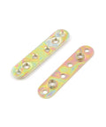 Two heavy duty universal bed rail brackets for headboards, galvanized iron, size 90 x 68 x 33 mm, rustproof design.