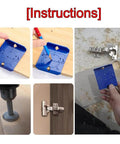 Instructions for Two Pack Cabinet Door Hinge Jig Kit For Quick Accurate Hinge Hole Positioning And Drill Alignment On Doors Cabinets And Cupboards Lightw...