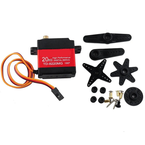 Heavy Duty Waterproof Digital Servo Motor Slamming Out Beast Mode Torque And Rock Solid Full Metal Gears For R C Trucks Robotics Builds Plus Electric Cars with connectors and gears.